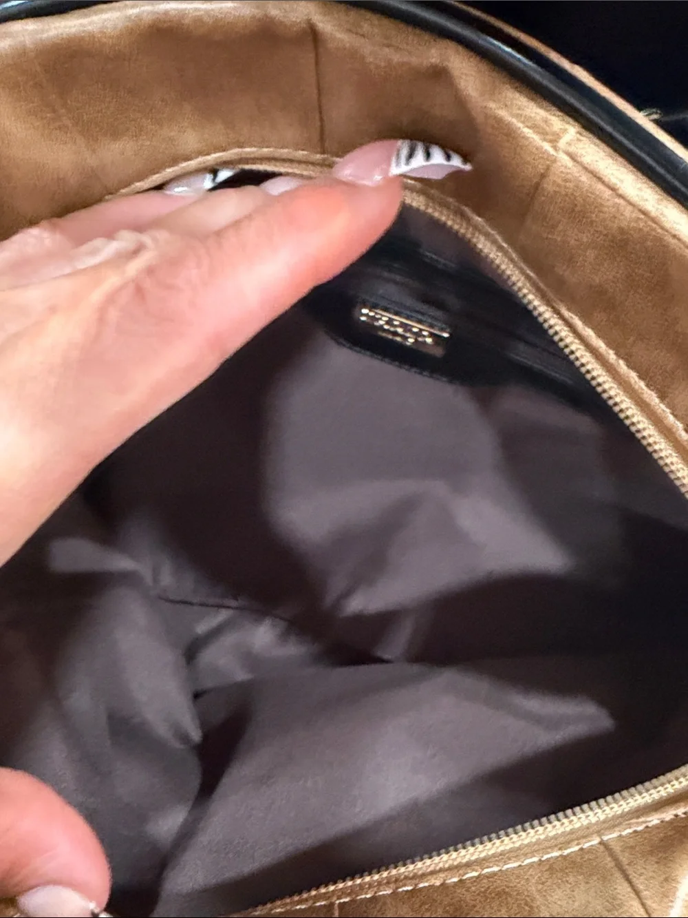 Tan Leather Top-Handle Bag‎ with Matching Wallet